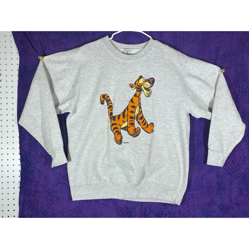 Vintage Disney Store Tigger Sweatshirt Gray XL Made in USA Winnie the Pooh 90s